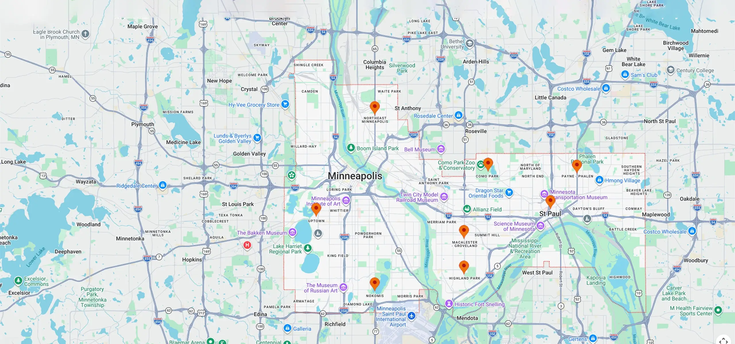 LoadStar service area from Bloomington, Minnesota